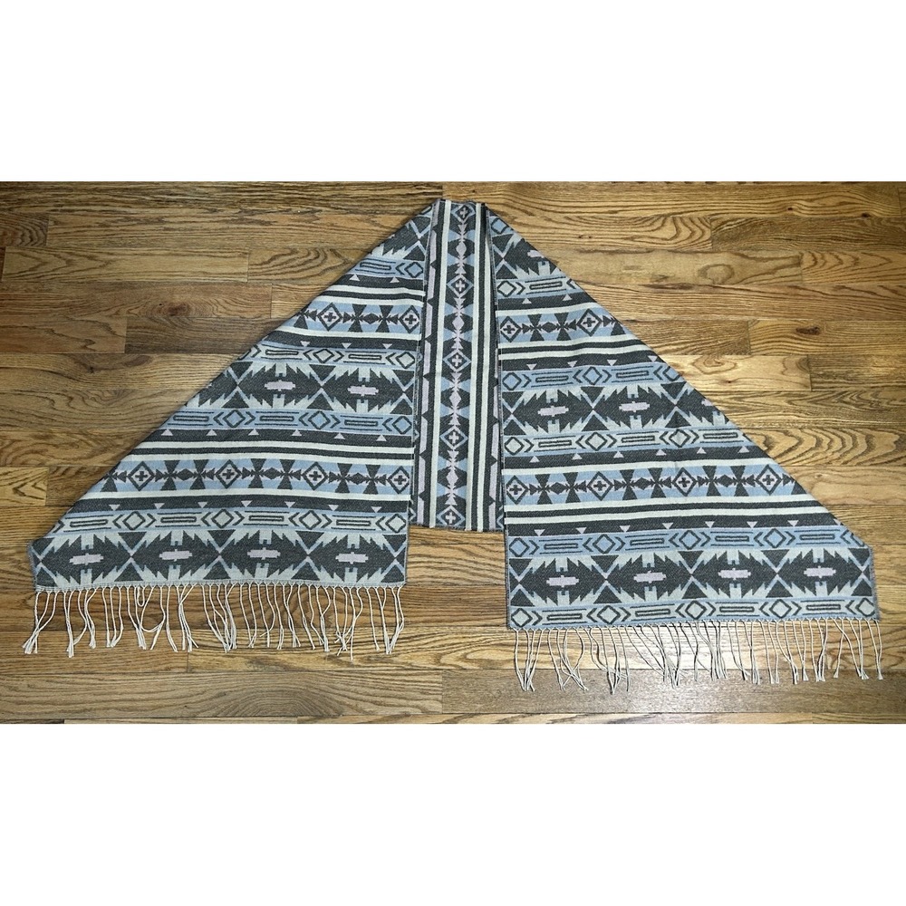 Rue 21 Shawl Women's Geometric Print Fringe Shawl Aztec Shapes 71" X 27" NWT
